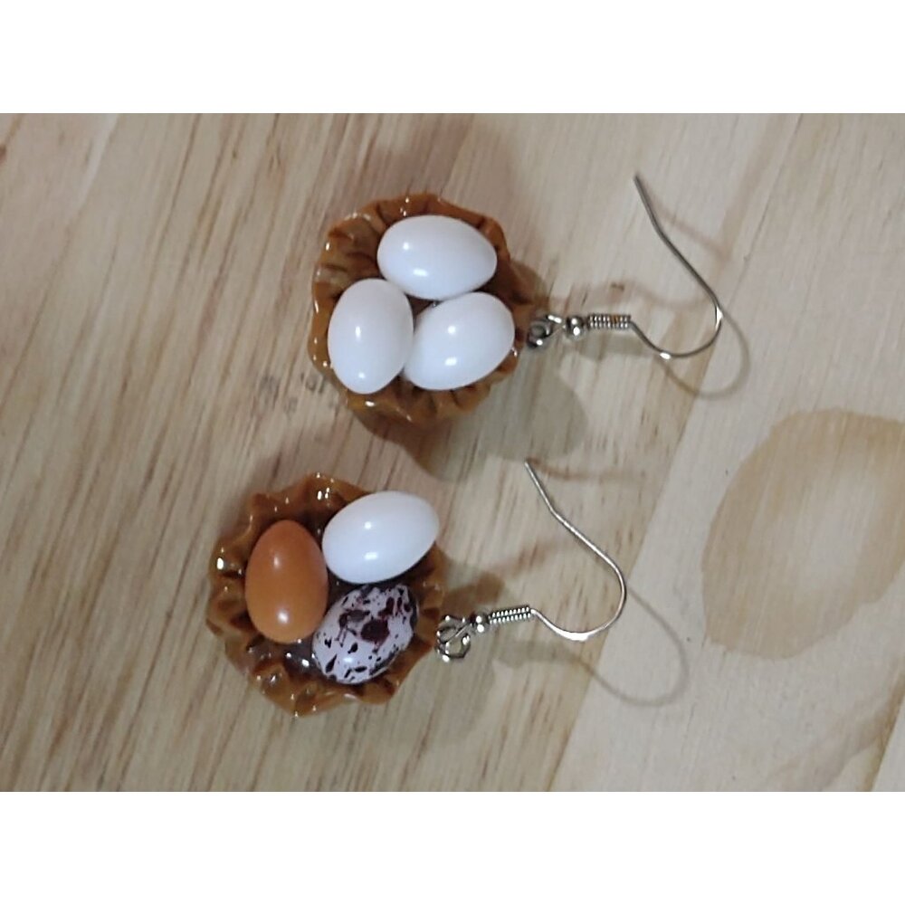 Egg and Nest Earrings Dangle Fashion Jewelry - Picture 8 of 16